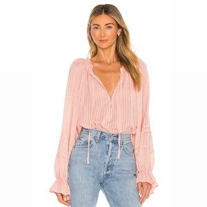 NWT Free People Out of Town balloon sleeve blouse. 💗
